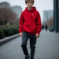 Ensemble de survêtement en polaire respirant et écologique pour garçons, design 2 en 1, vêtements de sport, sweat-shirt à capuche et pantalon de jogging surdimensionné
