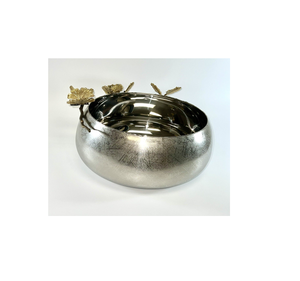 Tazón de fruta y ensalada de acero de alta calidad y soporte de latón Hotel Home Kitchenware Tabletop Solid Brass Serving Bowl Piece - Product Image 5