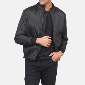 Blouson bombardier noir Ramon Vêtements d'extérieur en polyester résistant à l'eau avec bordure en daim et doublure en viscose - Product Image 4