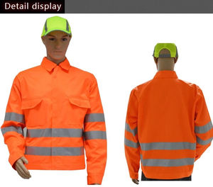 Camisa de Trabajo de Alta Visibilidad Reflectante de Manga Larga de Poliéster Resistente para Trabajadores de la Construcción y de Carreteras - Product Image 2