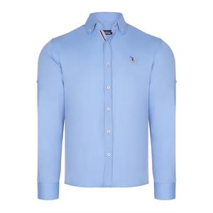 TRIPLE SET G674 DEWBERRY camicia da uomo-nero-bianco-BABY BLUE - Product Image 2