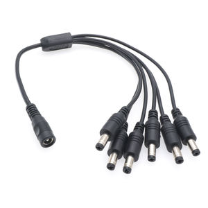 2合1 5*2.5mm 直流铜质电源线延长线 PVC 电线，适用于经认证的 12V 监控公/母连接器电站 - Product Image 1