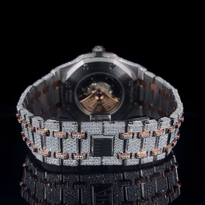 นาฬิกาข้อมือสำหรับผู้ชายดีไซน์แบบฮิปฮอปสำหรับผู้ชายหน้าปัดเพชรหน้าอกลงโชว์ประกายเพชรใสตัดได้อย่างยอดเยี่ยมใช้ในห้องทดลอง - Product Image 3