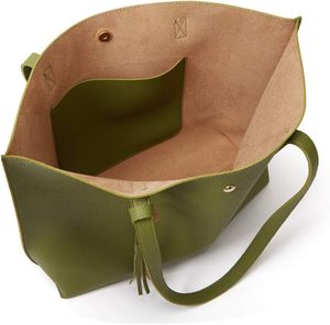 Chic <b>Faux</b> <b>Leather</b> Ladies <b>Tote</b> <b>Bag</b> Handbag With Elegant Tassel And Strong Stitching For Daily Durability Made In Pakistan - Product Image 4