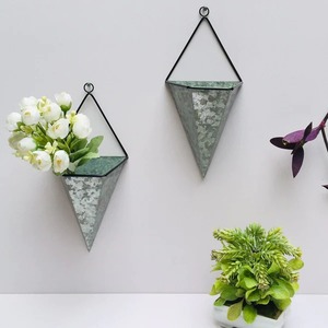 <b>Wall</b> <b>Decor</b> Half Conical Metal Hanging Planter for Farmhouse Style Hanging <b>Wall</b> Vase Planters Rustic Home <b>Wall</b> <b>Decor</b> - Product Image 2