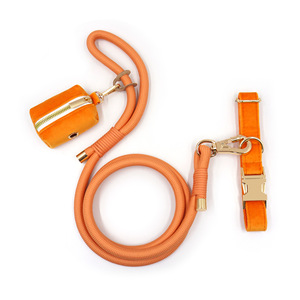 Haustier-Zubehör-Set Hundeleine Samthalsband und Kotbeutelhalter - Product Image 5