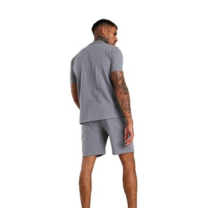 2025 nouveau Style sur mesure hommes polos et shorts ensemble 100% coton respirant et grande taille plein été tenue décontracté - Product Image 4