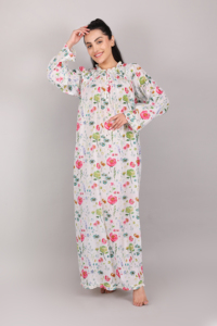 Suministro al por mayor Venta caliente mujeres tela de algodón Full Flare camisón vestido de verano Camisón de algodón puro para mujeres - Product Image 2