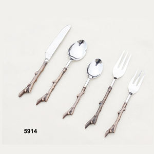 Vajilla con mango martillado Juegos de cubiertos de acero inoxidable Cubiertos de 5 piezas - Product Image 5