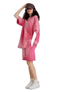 Ensemble de survêtement décontracté ample en jersey de coton lourd délavé au soleil unisexe pour hommes et femmes - Product Image 4