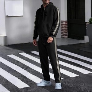 New Men's Streetwear Outdoor Sports Casual Hooded Cardigan Set Autumn Fashion Trend Pocket Lace Long-sleeved Long <b>Pants</b> - Product Image 3