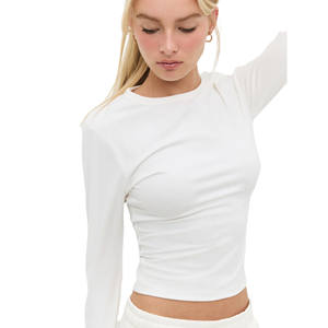 T-shirt décontracté pour femme, coupe ajustée, col rond, 100% coton, doux et respirant, tailles XS XXS, taille unique - Product Image 4
