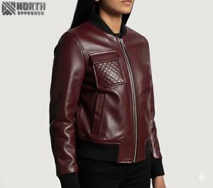 Chaqueta universitaria bordada de diseño personalizado para mujer Chaqueta de abrigo de invierno al por mayor más vendida Chaqueta de cuero personalizada para mujer - Product Image 1