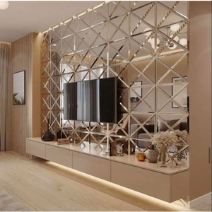 Panneaux de miroir muraux décoratifs de luxe taillés au diamant pour le salon et le design d'intérieur avec couleur noire disponible - Product Image 2