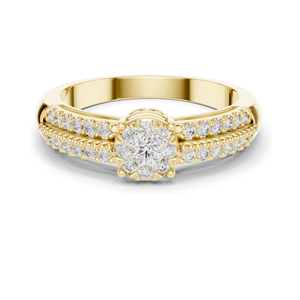 แหวนเพชรแล็บ 0.334 กะรัต สำหรับผู้หญิง ระดับความสะอาด VVS-VS EF ทอง 18KT, 14KT, 10KT และเงิน 925 สีโรสโกลด์, สีเหลือง, สีขาว - Product Image 1