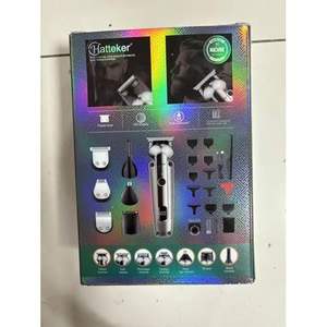 Tondeuse à barbe professionnelle 7 en 1 IPX7 en acier inoxydable, rasoir électrique USB à batterie avec réglages ajustables pour le rasage, la coupe et la tonification du nez - Product Image 1