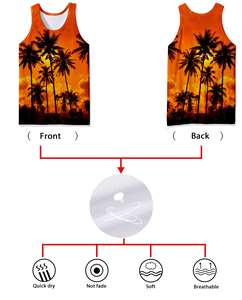 Hombres sin mangas OEM servicio nueva moda hombres Stringer Tank Tops transpirable más vendidos al por mayor logotipo personalizado verano Tank Top hombres - Product Image 5