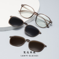 Lunettes de soleil carrées à clip magnétique avec monture TR90, verres polarisés anti-lumière bleue, design pliable pour adultes unisexes