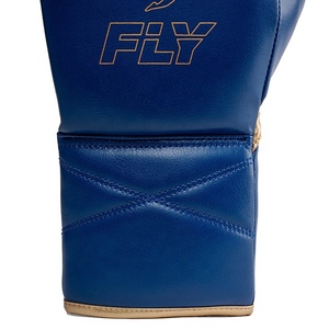 Nuevo modelo de mosca Kickboxing Competición con cordones Guantes de boxeo azul oscuro Precio barato Cuero de vaca genuino Sparring Muay Thai - Product Image 5