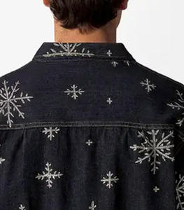 Precio bajo Alta calidad Logotipo personalizado Impreso Hombres Jeans Chaqueta Tallas grandes Chaqueta de invierno personalizada para los hombres - Product Image 3