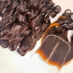 Prix de gros paquets de cheveux humains avec fermeture textures rebondissantes Extensions de cheveux de cheveux humains vietnamiens - Product Image 5