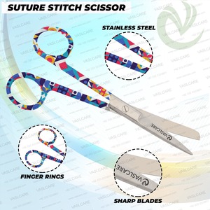 Juego de tijeras Vaslcare Premium, 3 uds., diseño elegante, fuente de alimentación Manual, fórceps hemostático, mango impreso, base de instrumentos quirúrgicos - Product Image 4