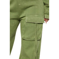 Ensemble de survêtement décontracté pour femme en coton 100% de haute qualité, imprimé, respirant, séchage rapide, pantalon cargo et crop top à cordon de serrage