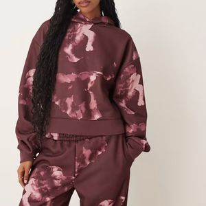 <b>Women</b> <b>Plus</b> <b>Size</b> Eco-Friendly Winter Fleece Reversible <b>Hoodies</b> <b>Sweatshirts</b> Loose Casual Short Sleeve Pullover tie dye Hooded - Product Image 1