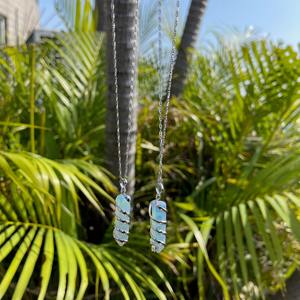 จี้โอปอลหินอัญมณีทำมือลวดห่อด้วยกระสุนและดินสอดีไซน์แบบจี้โอปอล - Product Image 4