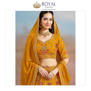 Bas prix dernier créateur de mode vêtements de mariage traditionnel Premium Georgette vêtements indiens Lehenga Choli à vendre - Product Image 6