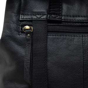 Sac à dos à rabat en cuir pleine fleur noir fait à la main de qualité supérieure Style Vintage Top fournisseur indien fabricant Saman exportations - Product Image 5