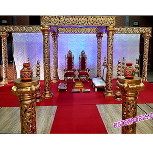 Mandap décoratif doré pour mariage, en fibre de verre, carré, Vidhi Mandap, thème doré pour mariage indien, Lagan Mandap Brisbane - Product Image 1