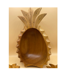 Cuenco de madera de acacia clásico hecho a mano, bandeja ecológica para servir comida, piña, decoración, restaurante - Product Image 5