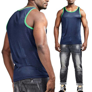 Ropa sin mangas para hombre, camisetas sin mangas de talla grande, algodón transpirable, nuevo diseño, camisetas sin mangas de secado rápido para hombre, ropa de Fitness con cuello redondo - Product Image 3