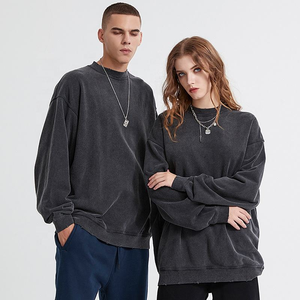 Sudadera Unisex Extra Grande, Lavada, Color Gris Oscuro, Felpa, Suave, Mezcla de Algodón, Cuello Redondo, Manga Larga, Estilo Urbano, Bordada - Product Image 2