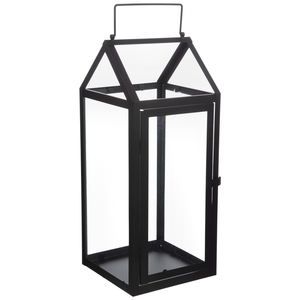 Linterna de jardín con revestimiento negro hecha a mano al por mayor, cristal de Metal galvanizado para iluminación de boda de Navidad para hoteles decorativos para el hogar - Product Image 6