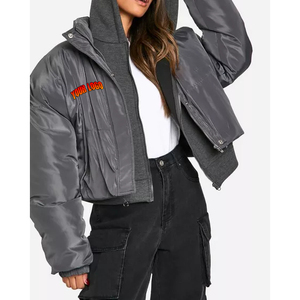 2025 gros personnalisé hiver dames matelassé chaud tricoté bulle manteau vêtements fermeture éclair 100% Polyester bouffant veste pour les femmes - Product Image 1