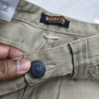 Pantalon décontracté pour homme, coupe droite, 100 % coton, écologique, respirant, anti-bouloches, infroissable, léger, taille mi-haute, devant plat, fermeture éclair