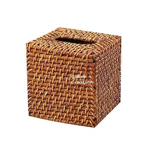 Venta caliente Nueva llegada Caja de pañuelos de ratán hecha a mano Bandejas cuadradas de madera sin fondo por ZAM IMPEX - Product Image 2