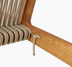 Nordic Minimalist Single <b>Chair</b> Japanese-Style Solid Wood Woven Rope for <b>Balcony</b> Outdoor Hotel Bedroom Leisure Use - Product Image 3