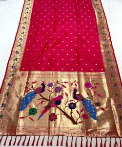 Georgette Saree avec filet Travail de mariée pour Fancy Party Wear Femmes Mariage Saree - Product Image 1