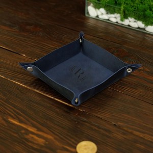 Fábrica personalizada gran oferta cuero estilo hombres cuero Valet bandeja organizador para llaves teléfono cartera atrapar todas las llaves bandeja - Product Image 5