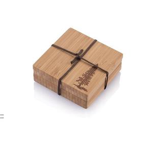 Posavasos cuadrados de madera de acacia con mango de teca oscura Diferentes diseños Formas disponibles Venta al por mayor y precio de fábrica de La India - Product Image 4