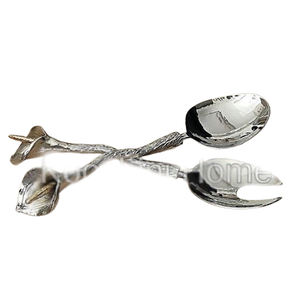 Juego de cubiertos de metal plateado de acero inoxidable de aluminio pulido brillante Juego de cubiertos de hotel para el hogar de lujo - Product Image 1