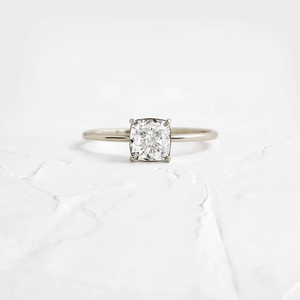 Classique coussin coupe GRA certifié incolore Moissanite bague Antique 18K or Rose délicate bague de mariage bijoux de mode pour les femmes - Product Image 3