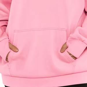 Sudadera con capucha con estampado personalizado de lavado ácido largo de invierno para mujer-Diseño informal en blanco de gran tamaño de algodón - Product Image 3