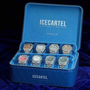 Montre squelette en or blanc 14 carats 42 mm avec moissanite 14,1 carats et bijoux de luxe pour bagues - Product Image 5