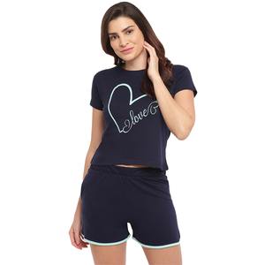 Conjunto de Camiseta y Pantalones Cortos de Verano para Mujer, Elegante, de Algodón Suave, Ligero, Cómodo, Informal, Ideal para Viajes Diarios al Aire Libre - Product Image 1