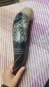 Corne à boire personnalisée naturelle sculptée à la main viking sculpture corne à boire buffle buveur corne pour bière - Product Image 3