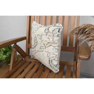 หมอนถักไหมพรมขนแกะสีเบจ14x14นิ้วดีไซน์เรียบง่ายลายวินเทจสี่เหลี่ยมแบบพกพาสำหรับพื้นเครื่องนอนสำหรับคริสต์มาส - Product Image 3